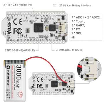 MakerFocus ESP32 LoRa V3 Board WiFi Bluetooth OLED Display