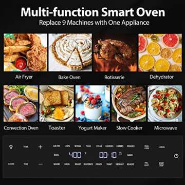 Beelicious 32QT Extra Large Air Fryer, 19-In-1 Air Fryer Toaster Oven Combo with Rotisserie and Dehy...