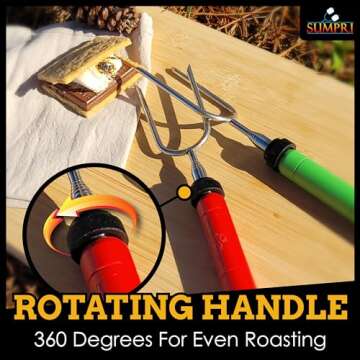 Smores Sticks For Fire Pit - Marshmallow Roasting Sticks For Campfire, Rotating Smore Sticks Set of ...