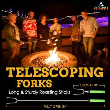 SUMPRI S'mores Sticks Set - Fun Marshmallow Roasting Skewers