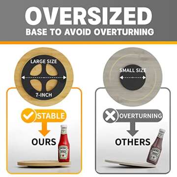 Lazy Susan Organizer Homerays 10 Inch Non-Skid Bamboo Lazy Susan for Kitchen Rotating Spice Rack for Kitchen Cabinet, Wood Turntable for Kitchen Countertop Organizer