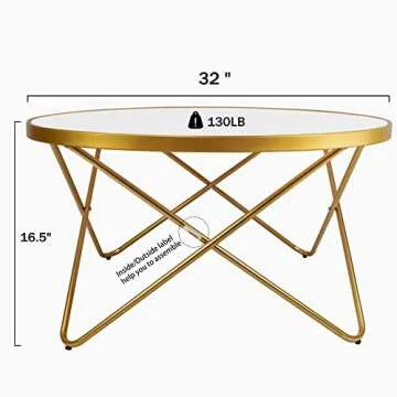 Elegant KithKasa Modern Round Glass Coffee Table