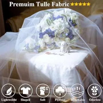 54" by 20 Yards Tulle Fabric Rolls Pink Tulle Ribbon Tutu Spool Bolt for DIY Wedding Decoration Baby...