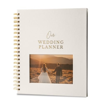 Linen Comprehensive Wedding Planner - Customizable Photo Window Wedding Planning Book and Organizer,...