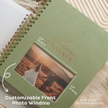 Linen Wedding Planner with Customizable Photo Window