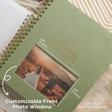 Linen Wedding Planner with Customizable Photo Window