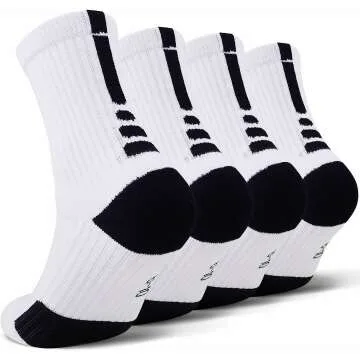 JHM Kids Athletic Sport Socks for Ages 4-16