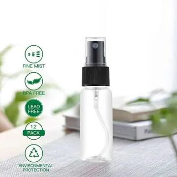LISAPACK 12 Pack 1oz Mini Spray Bottles for Travel