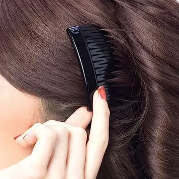 RC ROCHE ORNAMENT 12 Pcs Womens Girls Classic Side Slide Comb Premium Hair Accessory Pin Wide Teeth Solid Plastic Combs Bridal Pins Beauty Fashion Accessories, Medium Brown