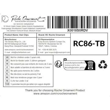 RC ROCHE ORNAMENT 12 Pcs Womens Girls Classic Side Slide Comb Premium Hair Accessory Pin Wide Teeth Solid Plastic Combs Bridal Pins Beauty Fashion Accessories, Medium Brown