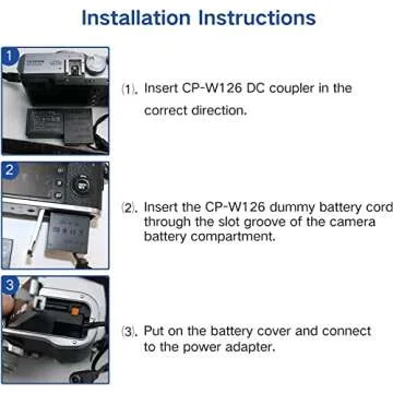 HY1C NP-W126 Dummy Battery CP-W126 DC Coupler AC Power Adapter for Fujifilm X100F X100V XS10 XE3 XT30 XT1 XT2 XT3 XT20 XT100 XT200 XA2 XA5 Fuji 50EXR 35EXR Cameras