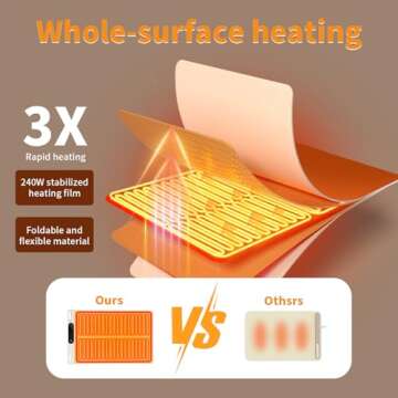 Food Warming Mat,Fast Heating Silicone Electric Warming Tray With 3 Level Temperature and 3 Level Timer, Roll Up Buffet Hot Plates Heat Pads, Portable Foldable Food Warmer For Parties Home white