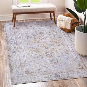My Magic Carpet Washable Rug - Stain Resistant, Waterproof, Non-Slip - Pet & Family Friendly Machine...