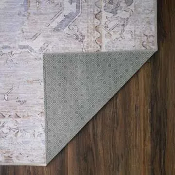 My Magic Carpet Washable Rug - Stain Resistant, Waterproof, Non-Slip - Pet & Family Friendly Machine Washable Indoor Rugs for Bedroom, Living Room, Kitchen (Sofia Nuetral, 5x7)