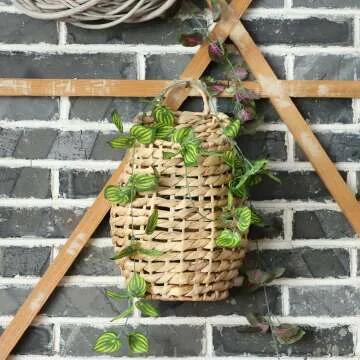 YRMT 15" Woven Hanging Basket for Boho Decor