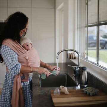 mushie Baby Bottle Brush | Soft Silicone with Suction Base (Natural)