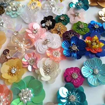 30PCS Colorful Flower Patches for DIY Crafts and Sewing