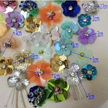 30PCS Colorful Flower Patches for DIY Crafts and Sewing