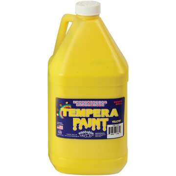 Constructive Playthings Gallon Tempera Paint, Drip-Free, Ready to Pour Yellow Paint with Rich, Cream...