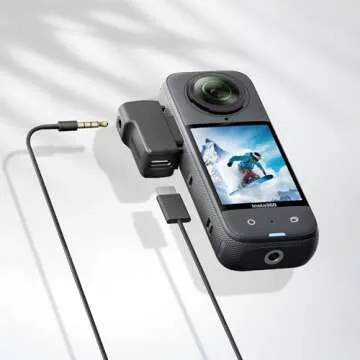 CYNOVA Insta 360 X4 Mic Adapter for insta360 X4 Accessories, External Microphones Type-C and 3.5mm A...