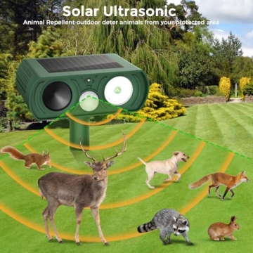 Solar Ultrasonic Animal Repellent for Yard and Garden