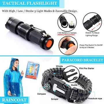 EMDMAK Survival Kit Outdoor Emergency Gear Kit for Camping Hiking Travelling or Adventures