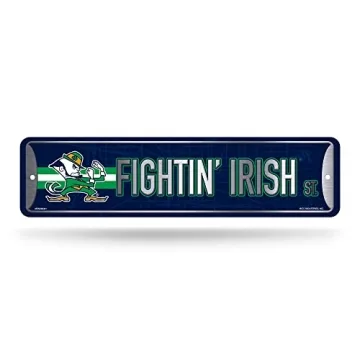 Rico Industries NCAA Notre Dame Fighting Irish Home Décor Metal Street Sign