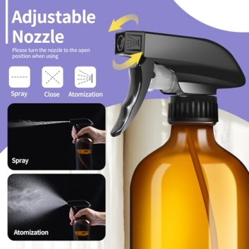 Sietpoek 9 Pack Amber Glass Spray Bottles for DIY