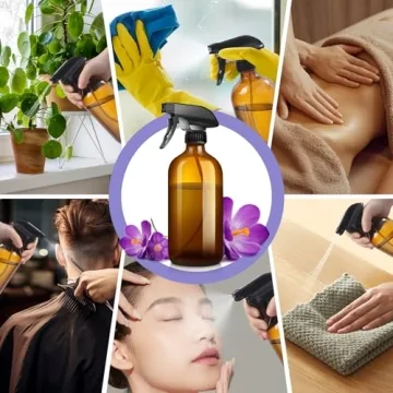 Sietpoek 9 Pack Amber Glass Spray Bottles for DIY