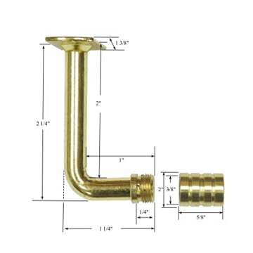 Shade Doctor of Maine 3/8" Rodding 2" Outside Mount Extension Rod Brackets - Brass Plated - One Pair