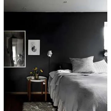 118"x17.7" Black Peel and Stick Wallpaper Black Contact Paper Decorative Self Adhesive Wallpaper Waterproof Removable Wallpaper Contact Paper for Wall Covering Countertop Vinyl Roll