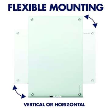 Quartet Whiteboard, Glass Dry Erase Board, Magnetic, 6' x 4', Infinity Frameless Mounting, White Surface, Accessory Tray, 1 Dry Erase Marker and 2 Glass Board Magnets (G7248W)