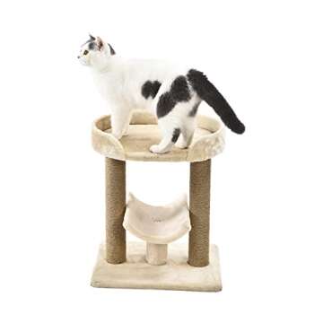 Amazon Basics - Top Platform Cat Tree With Scratching Post - 18 x 14 x 22 Inches, Indoor, Beige