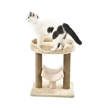 Amazon Basics - Top Platform Cat Tree With Scratching Post - 18 x 14 x 22 Inches, Indoor, Beige
