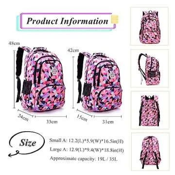 Stylish Bansusu Geometric Print Kids Backpack for School
