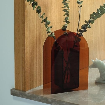 Acrylic Vase Modern Arch Shape Vase for Events and Home Decor (Brown)