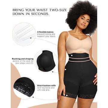 High Waisted Tummy Control Shapewear Shorts for Women