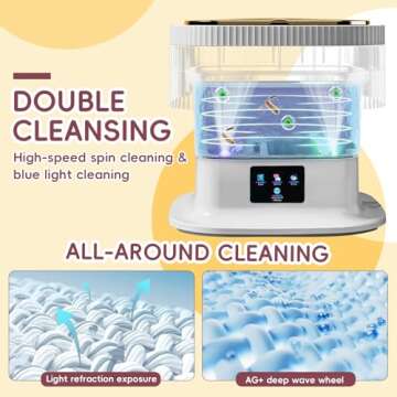 Portable Washing Machine-Mini Washer with 3 Modes and Spin Basket, 12L Large Capacity Laundry Washer...