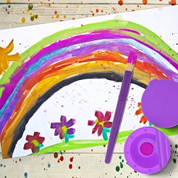Children's No Spill Paint Cups & Brush Set for Easy Creativity