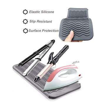 Heat Resistant Silicone Mat Pouch for Hair Styling Tools