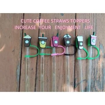 8mm Straw Covers Tips for Stanley Cup, 6Pcs Reusable Drinking Stanley Straw Topper, Splash Proof Str...