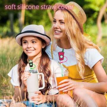 8mm Straw Covers Tips for Stanley Cup, 6Pcs Reusable Drinking Stanley Straw Topper, Splash Proof Straw Protector, Straw Cover Cap for Stanley Cup Accessories