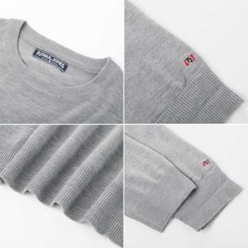 PJ PAUL JONES Mens Sweater Round Neck Knitwear Knit Sweater Fall Basic Long Sleeve Shirts for Men Fashion Pullover Tops Grey S