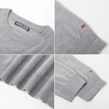 PJ PAUL JONES Mens Sweater Round Neck Knitwear Knit Sweater Fall Basic Long Sleeve Shirts for Men Fashion Pullover Tops Grey S