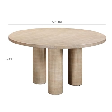 Patti Faux Travertine Indoor/Outdoor Round Dining Table
