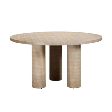 Patti Faux Travertine Indoor/Outdoor Round Dining Table