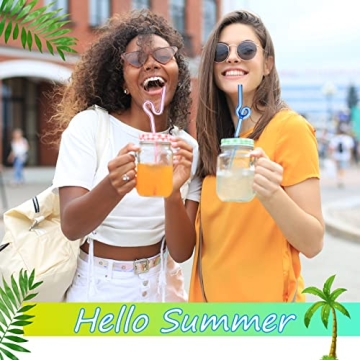 Yinkin Colorful Reusable Glass Straws - Fun & Durable