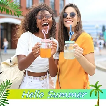 Yinkin Colorful Reusable Glass Straws - Fun & Durable