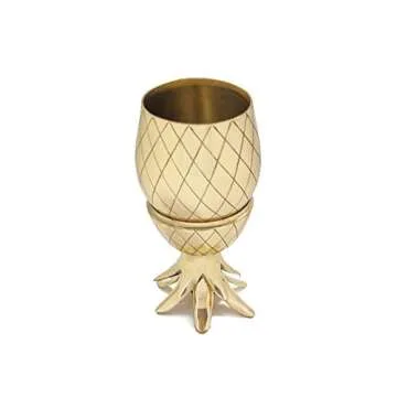 W&P Pineapple Tumbler | Gold, 12 Ounce | Craft Cocktail Glass, Mid Century Modern Designer Bar Accessories