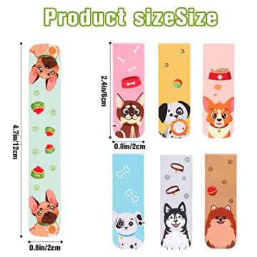 48 Pieces Magnetic Bookmarks Cute Dogs Magnetic Page Markers Puppy Magnetic Page Clips for Kids Stud...